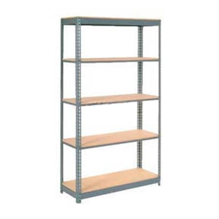 Global Industrial 5 Shelf, Boltless Shelving, Starter, 48inW x 24inD x 96inH, Wood Deck 254444H